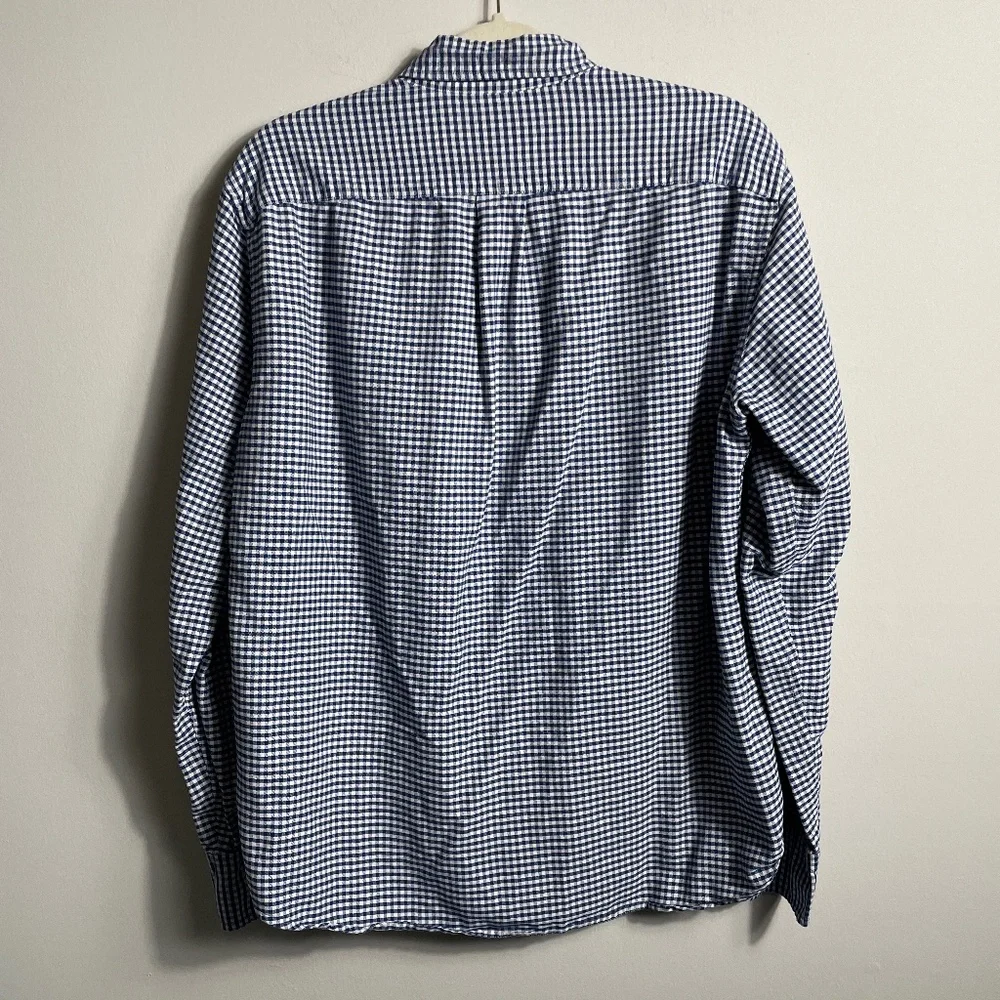 J. Crew Blue and White Checkered Casual Button Down Shirt‎